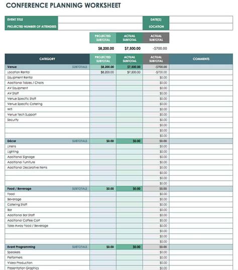 Event Planner Budget Template