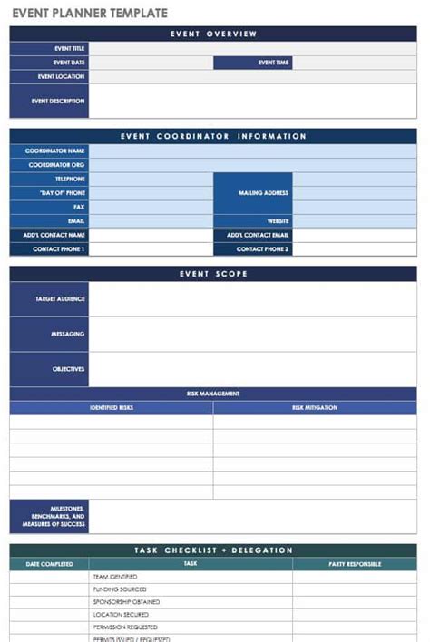 Event Planner Template Free