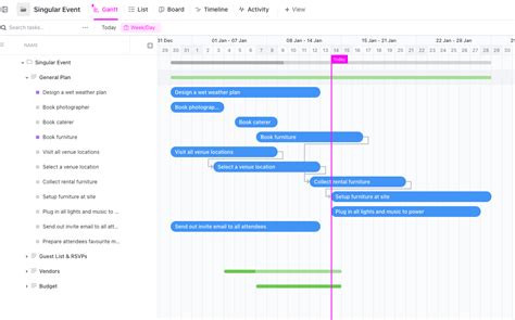 Event Planning Gantt Chart