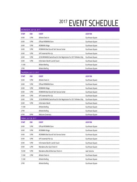 Event Schedule