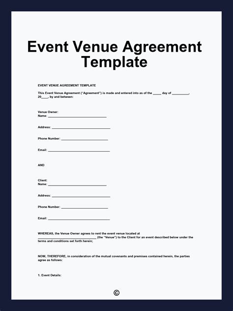 Event Venue Agreement Template
