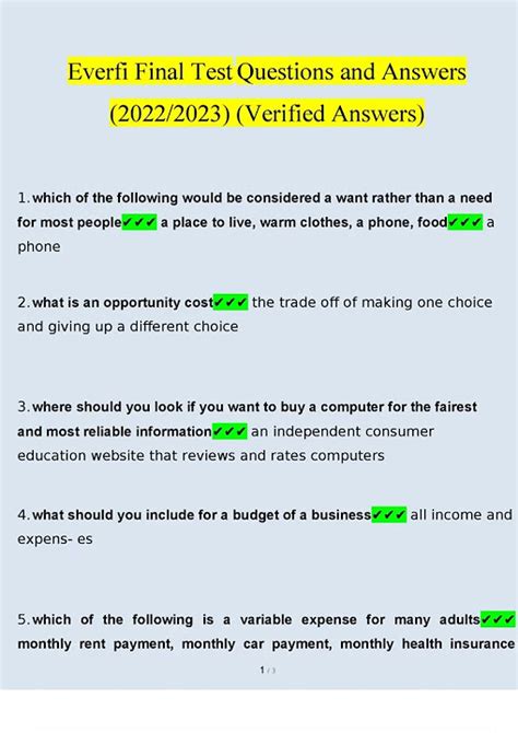 Everfi Test Answers Epub