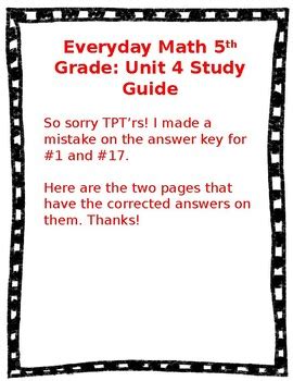 Everyday Mathematics 5th Grade Answer Key PDF