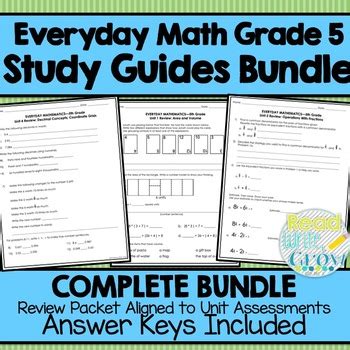 Everyday Mathematics Grade 5 Study Link Answers Doc