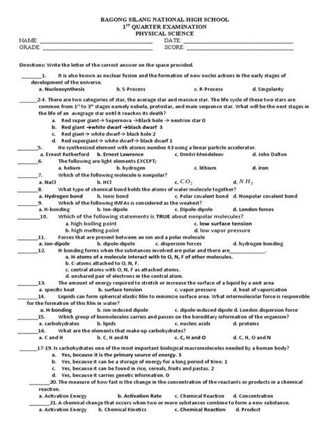 Everyday Physical Science Answer Key Reader