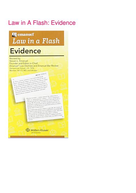 Evidence Law in a Flash Kindle Editon