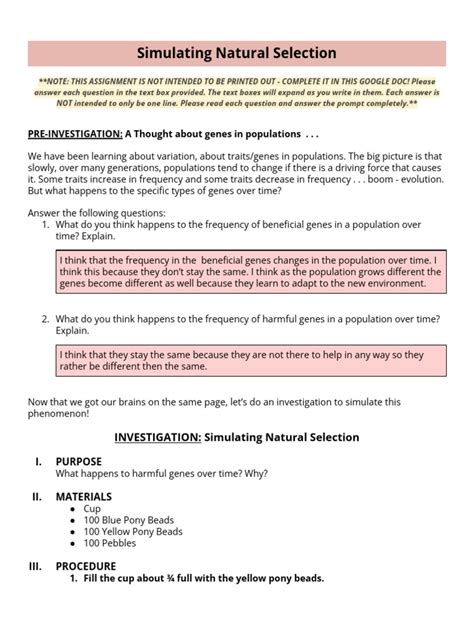 Evolution Lab Simulating Natural Selection Answers Reader