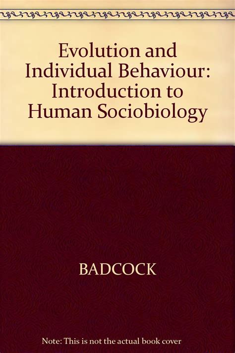 Evolution and Individual Behavior An Introduction to Human Sociobiology Epub