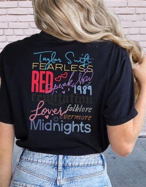 Evolution of Taylor Swift Album Shirts