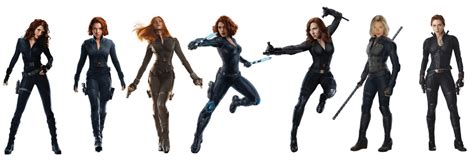 Evolution of the Black Widow Suit