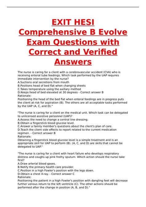 Evolve Hesi Test Answers Epub