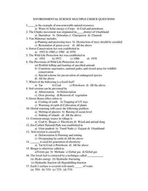 Evs Multiple Choice Questions With Answer Kindle Editon