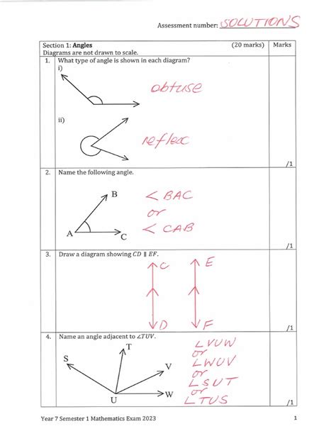 Exam Solutions Maths S1 Reader