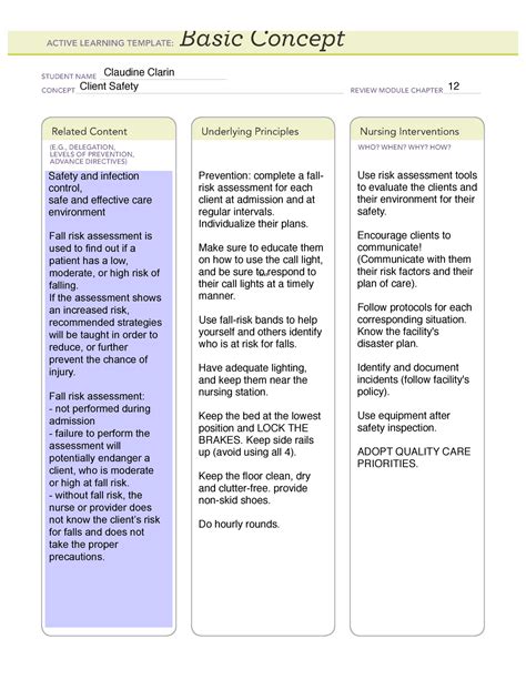 Example Of Ati Basic Concept Template