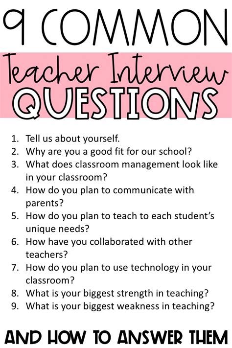 Example Teacher Interview Questions And Answers Epub