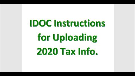 Example of Federal Tax Returns on IDOC: A Comprehensive Guide