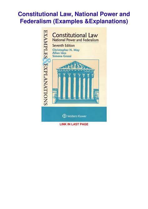 Examples Explanations Constitutional National Federalism Kindle Editon