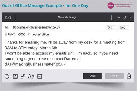 Examples Of Out Of Office Messages