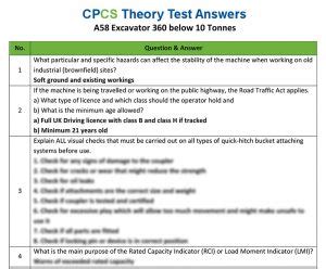 Excavator 360 A58 Theory Test Answers PDF