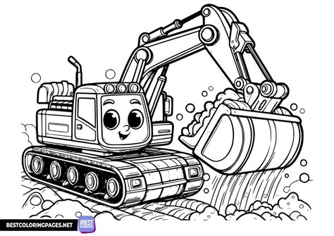 Excavator Coloring Pages Printable