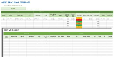 Excel Asset Tracking Template