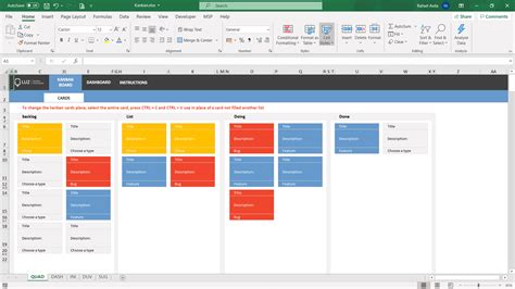 Excel Kanban Board Template
