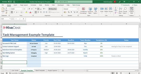 Excel Task Manager Template
