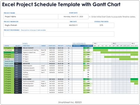 Excel Template For Schedule