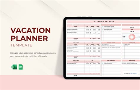 Excel Vacation Planner Template