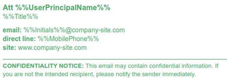 Exchange Email Signature Template