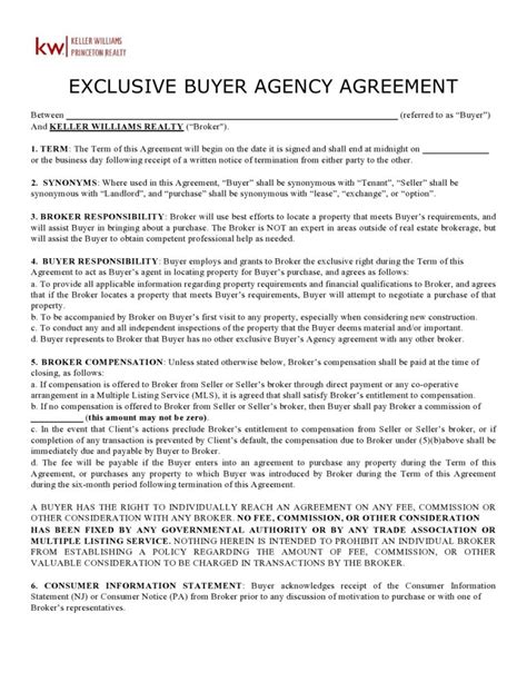 Exclusive Buyer Agency Agreement: 5 Essential Terms