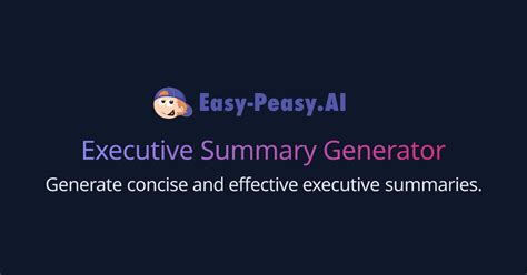 Executive Summary AI Generator: 10,000+ Free Templates