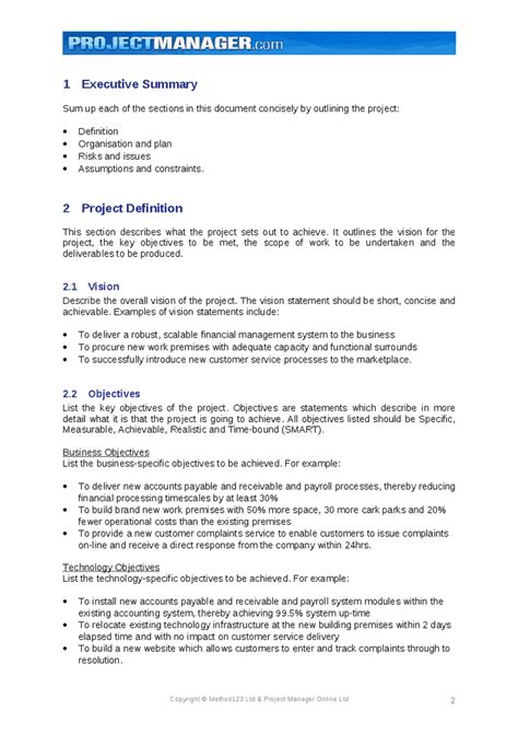 Executive Summary Template Word