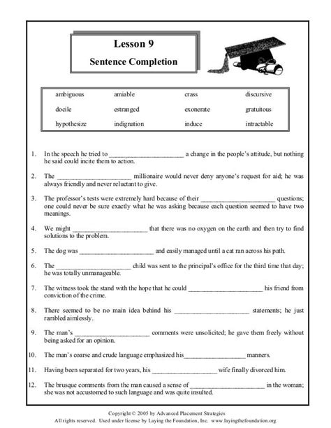 Exercise 3 Lesson 8 Sentence Completion Answers Epub