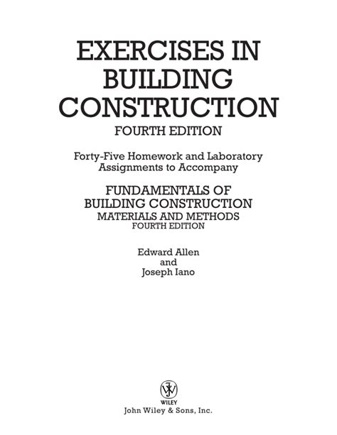 Exercises in Building Construction PDF