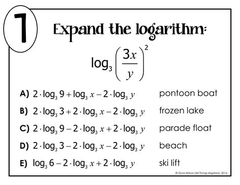 Expanding Logarithms Answers Algebra 2 Reader