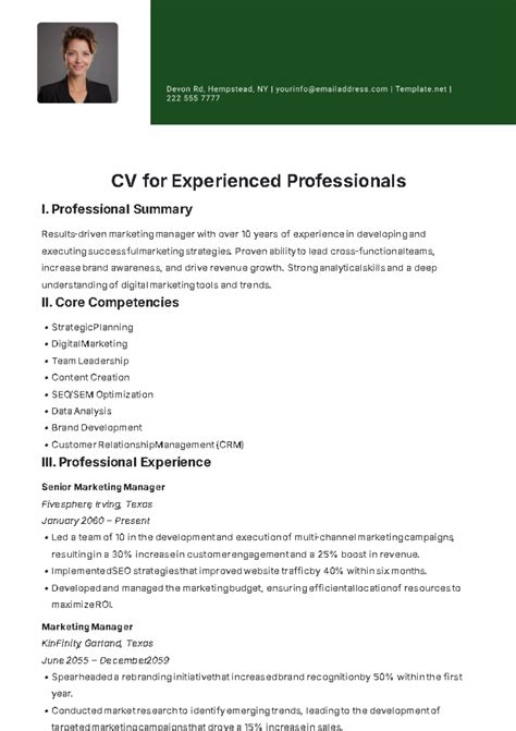 Experienced Professionals: