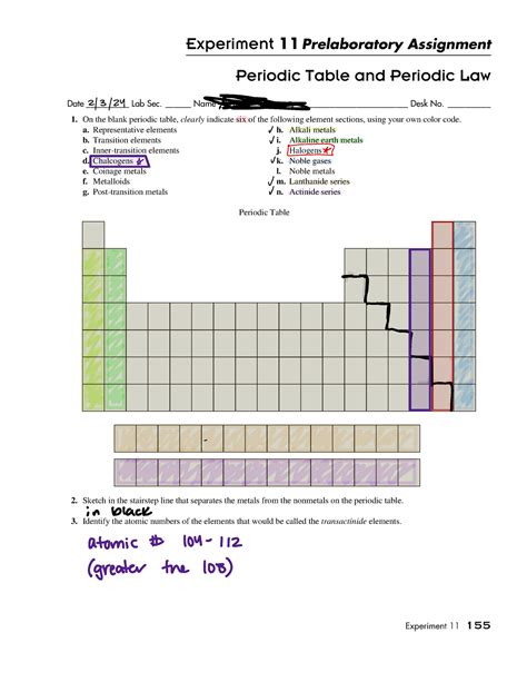 Experiment 11 1 The Periodic Table Answers Kindle Editon