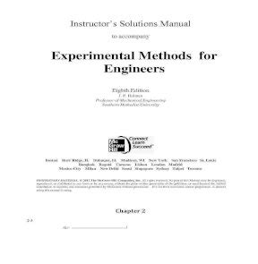 Experimental Methods For Engineers Solution Manual Kindle Editon