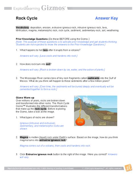 Explore Learning Gizmo Answer Key Rock Cycle Doc