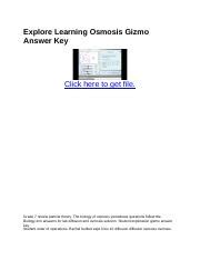 Explore Learning Osmosis Gizmo Answers Key Reader