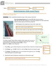 Explore Learning Roller Coaster Physics Answer Key Doc