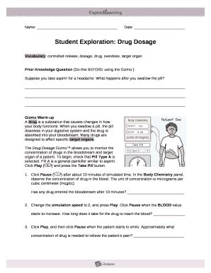 Explore learning gizmo answer key drug dosage Ebook PDF