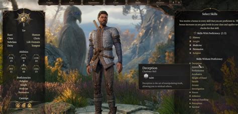 Explore the Character Creation Screen: