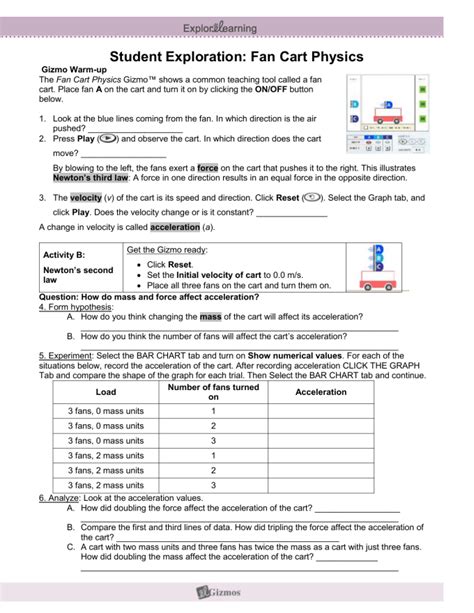 Exploreelearning Fan Cart Physics Answer Key Epub