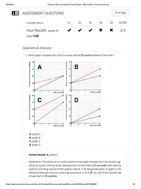 Explorelearning Gizmo Answer Key Time And Velocity Kindle Editon