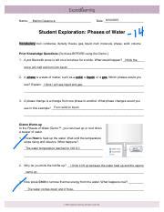 Explorelearning Phases Of Water Answer Key PDF