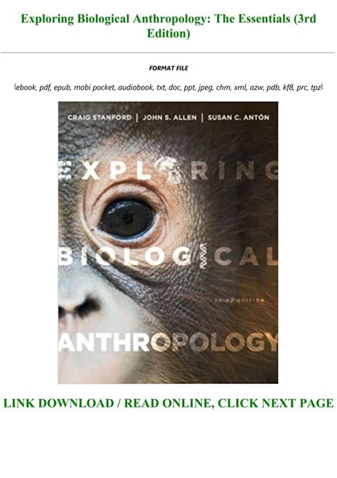 Exploring Biological Anthropology The Essentials 3rd Edition Reader