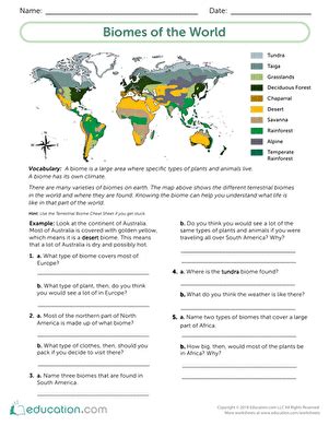 Exploring Biomes Chart With Answer Key Doc