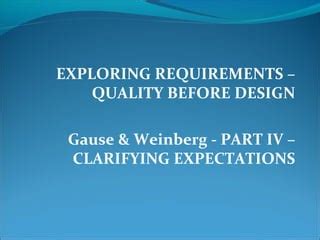 Exploring Requirements 1 Quality Before Design Epub